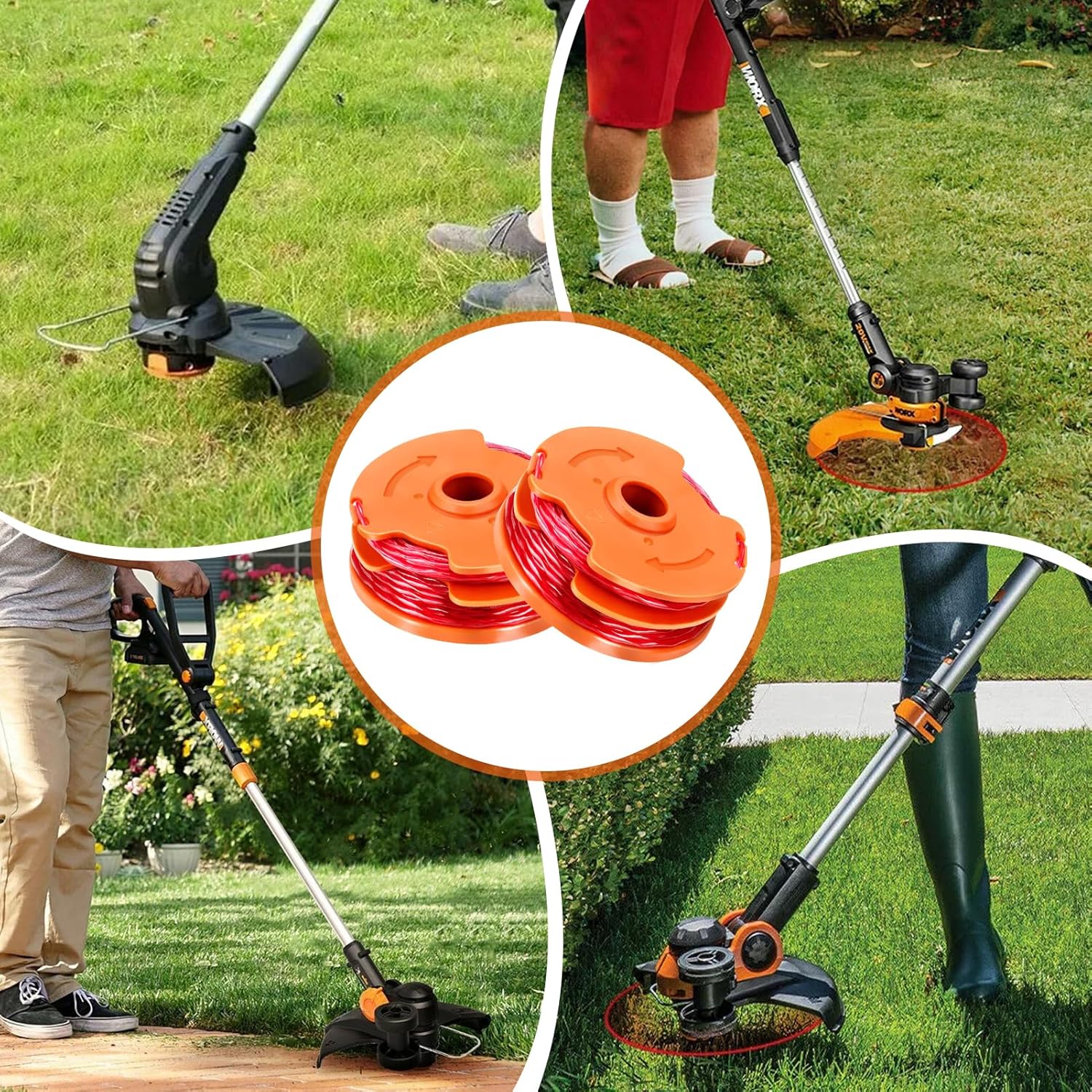 Thumbnail 6 de Odashen 6-piece strimmer spool replacement for Worx WX150 and select McGregor models (tool-free coil change)
