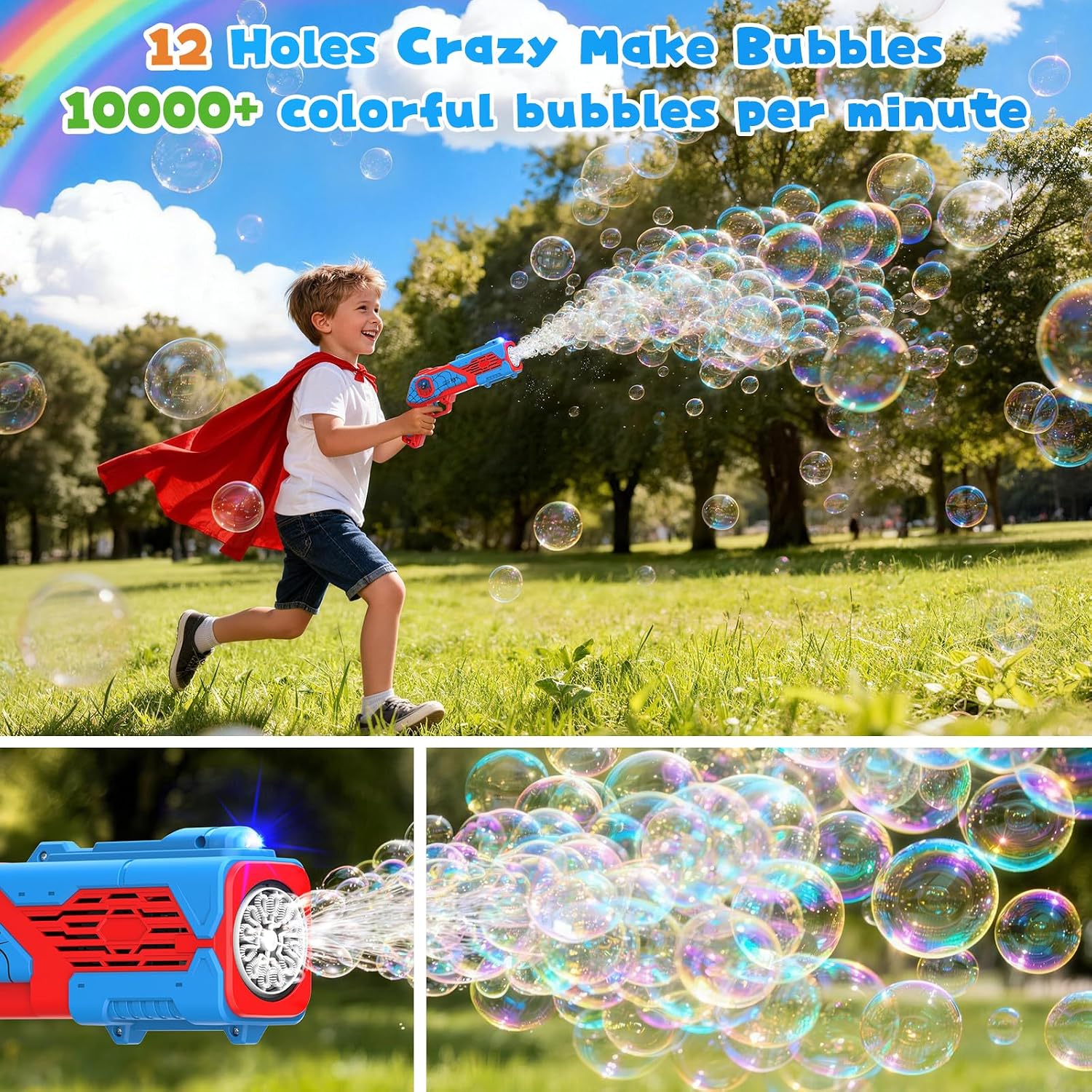 Detalle de HtZestToysiop US-HTFD-010 Spider Bubble Gun Set, 2 Guns with LED Lights
