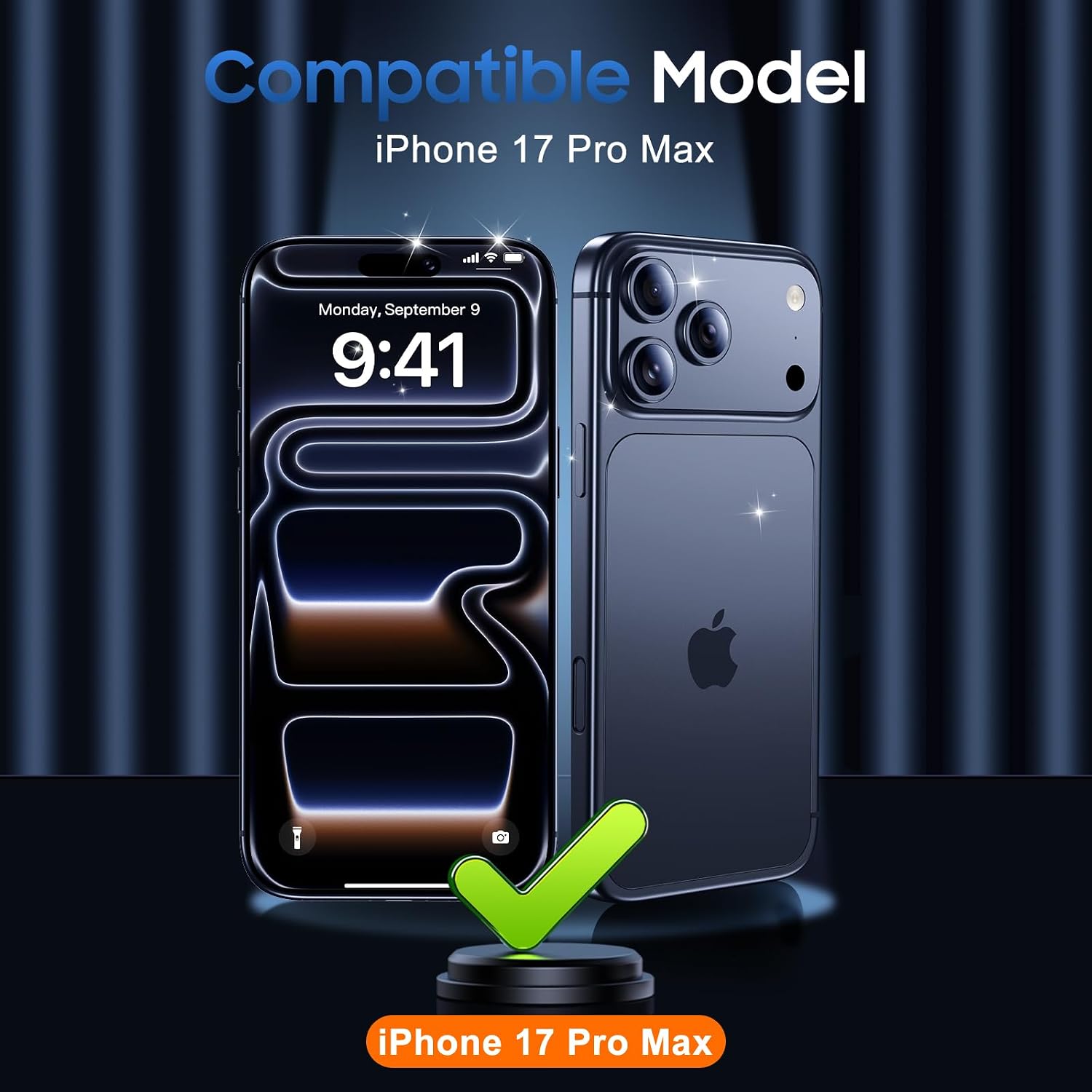 Thumbnail 6 de UniqueMe 3-Pack iPhone 17 Pro Max Camera Lens Protector with Drop Protection