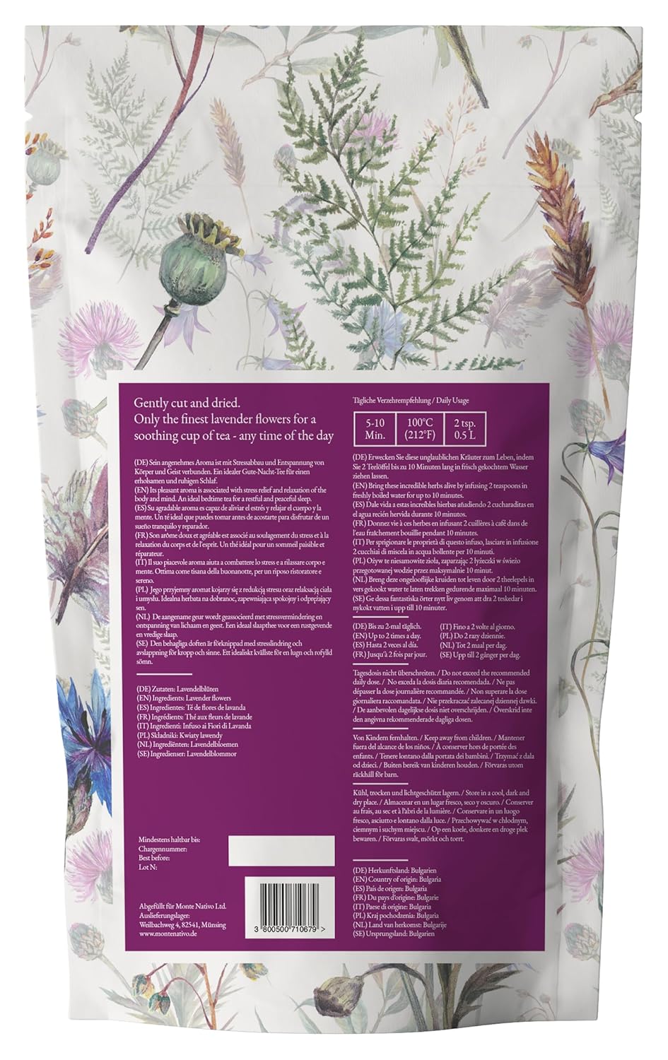 Detalle de Lavendel getrocknet Monte Nativo (250 g) – Lavendelblüten für Lavendeltee, 100% naturbelassen