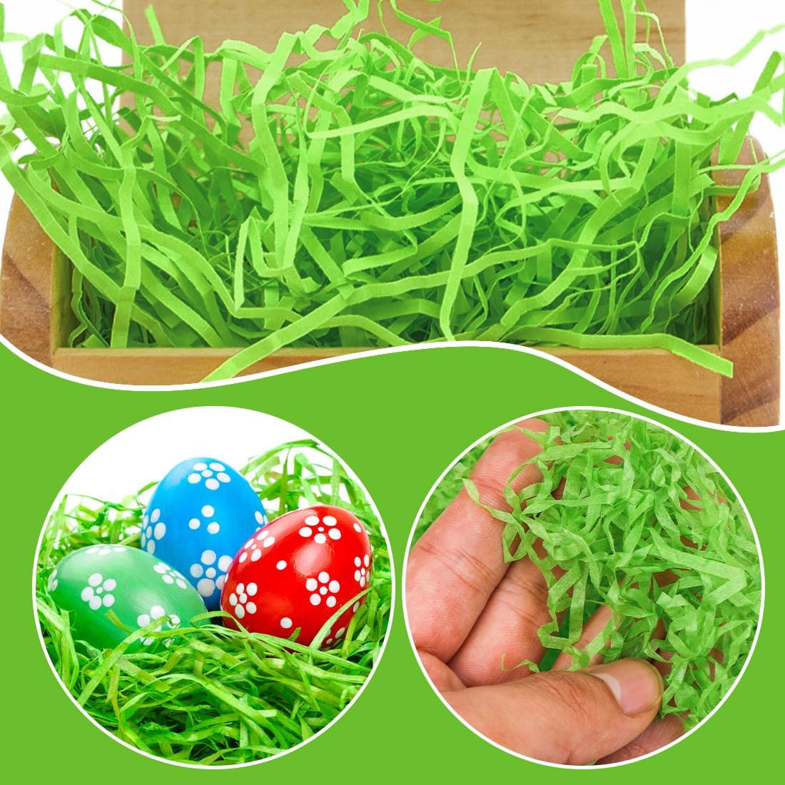 Thumbnail 4 de Bluelves 2er-Set Osterkörbchen aus Weide/Bambus mit ca. 100 g Ostergras Grün zum Befüllen