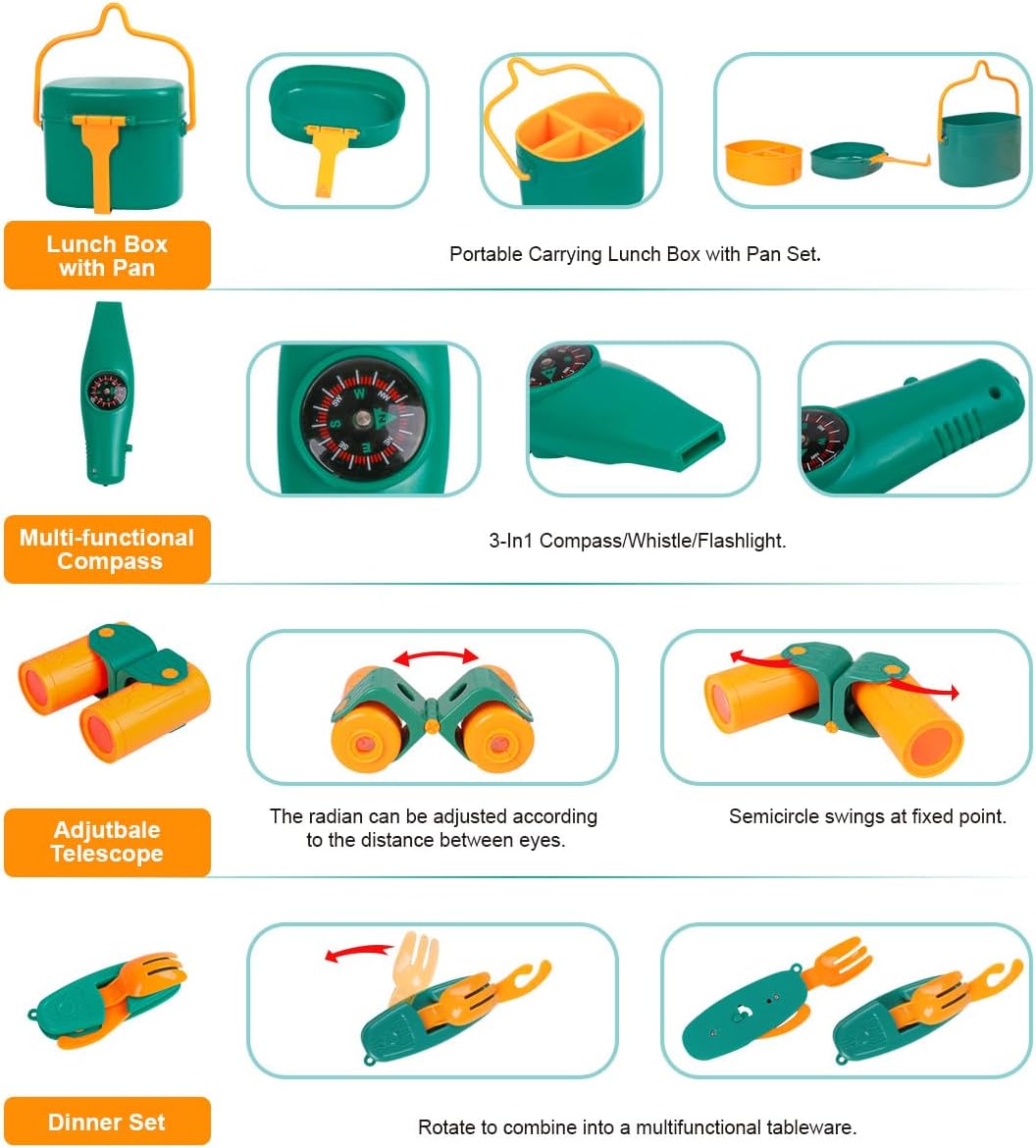 Thumbnail 4 de Meland Kids Camping Set with Tent - 30-Piece Play Kit