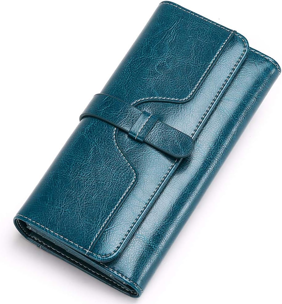 Detalle de SENDEFN RFID Blocking Wallet for Women with Multiple Card Slots and Zipper Compartment