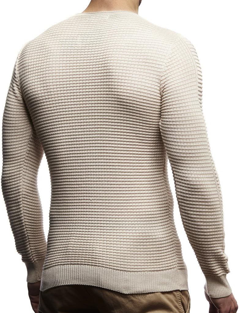 Detalle de LEIF NELSON Pull en Tricot Fin avec Capuche LN1545 – Hell Beige, XXL