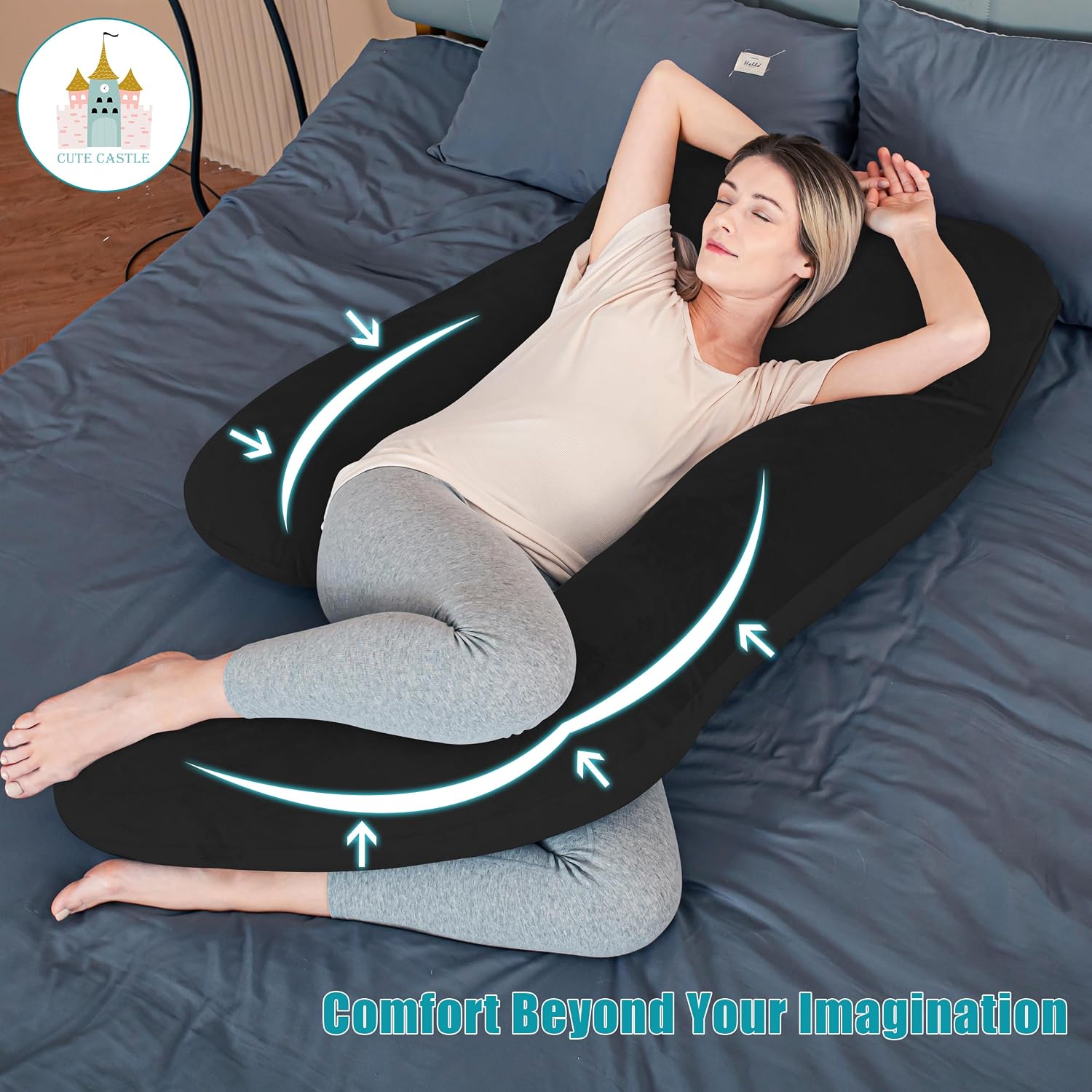 Thumbnail 1 de Cute Castle U-Shaped Maternity Pillow, 57 Inch