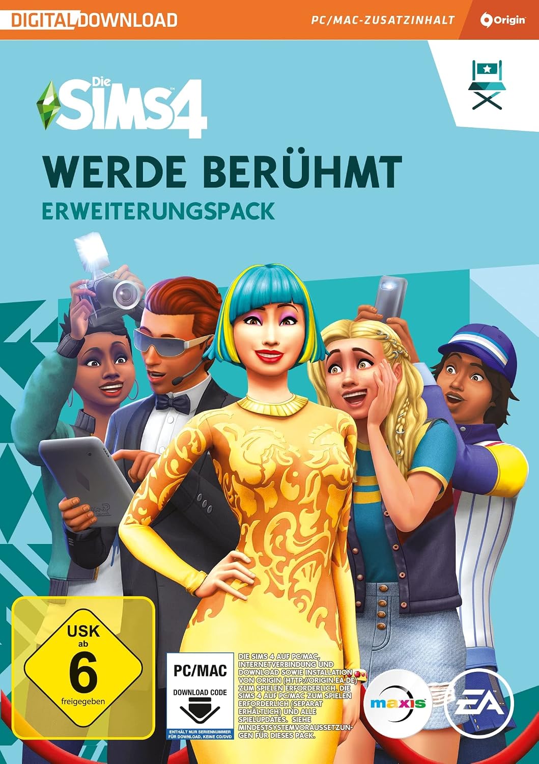 Detalle de Die Sims 4 Werde Berühmt (EP6) Erweiterungs-Pack – PC/Win-DLC (Origin-Code) Deutsch