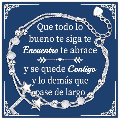 Detalle de Astellea Pulsera de Plata con Letras Iniciales – Regalos Personalizados para Ella