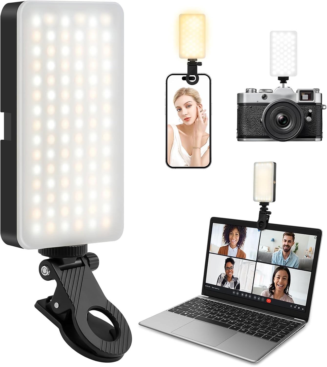 LOPHE 90 LED Videolicht – Selfie-Licht mit Clip, 3 Modi und einstellbarer Farbtemperatur