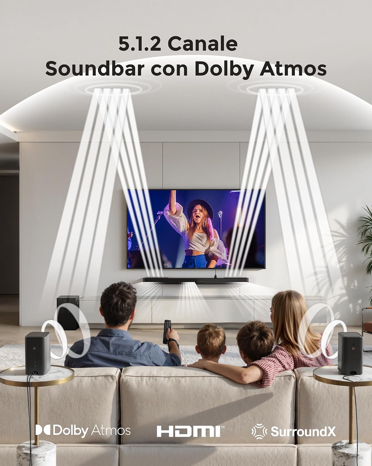 Detalle 2 de ULTIMEA 5.1.2 soundbar Dolby Atmos 40 Hz