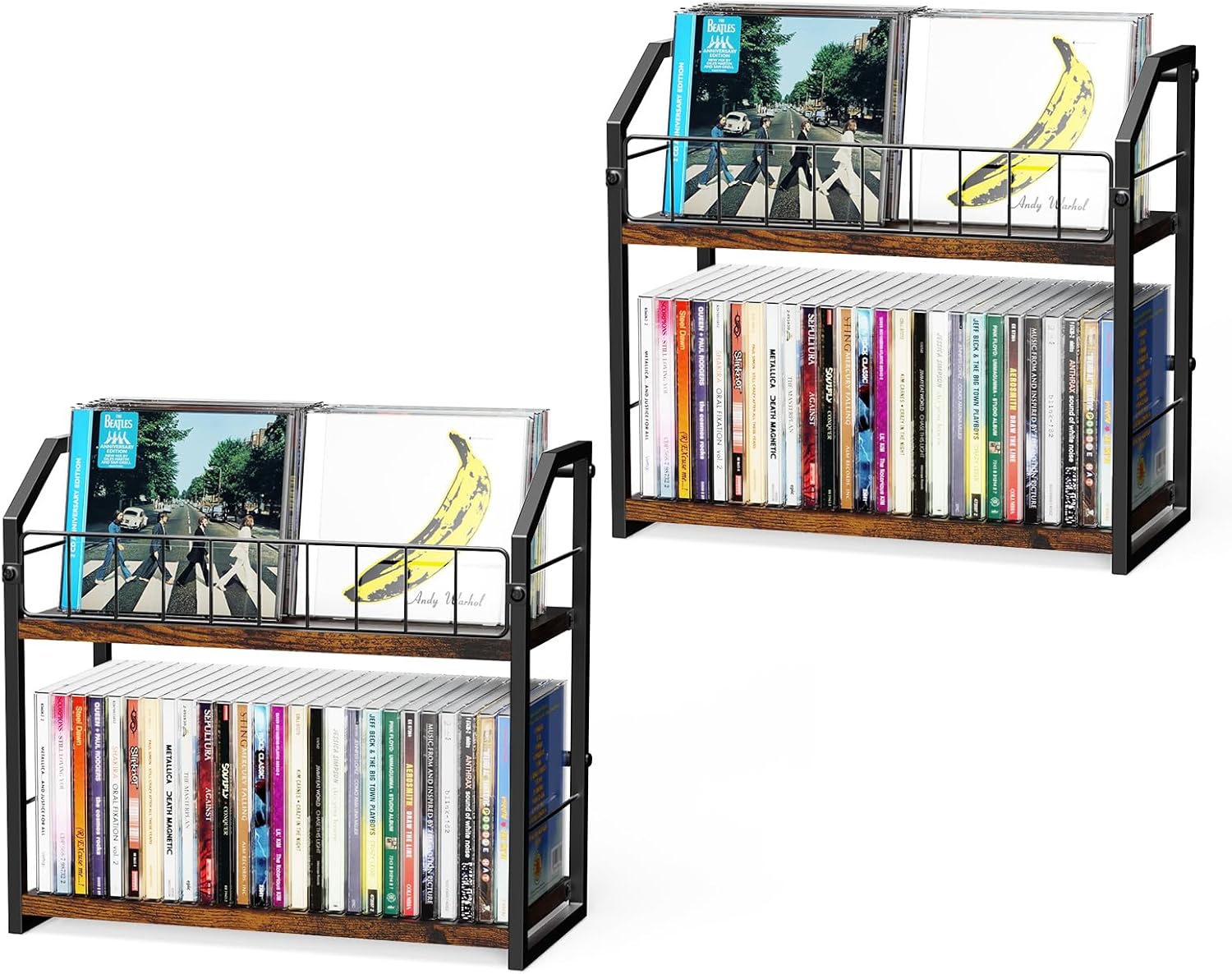 Thumbnail 2 de TJ.MOREE 2 Tier CD Holder – Desktop Display & Storage (Light Yellow) for Up to 60 CDs