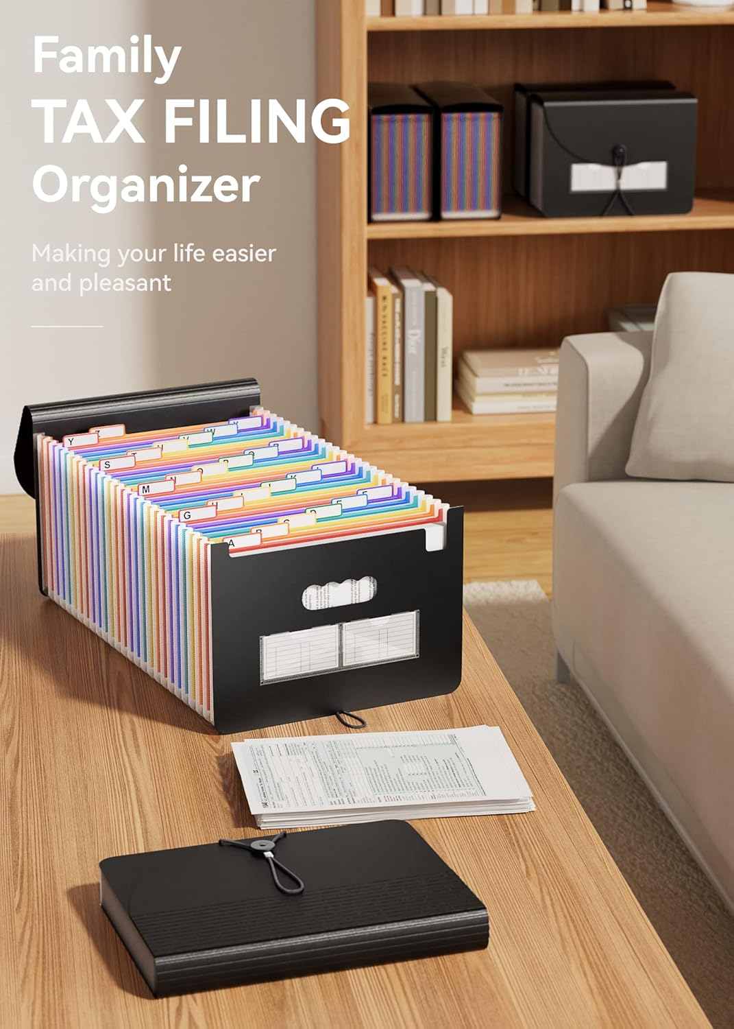 Thumbnail 5 de ABC life Expanding File Folder – 26-pocket A4 accordion document organiser for home, office and school
