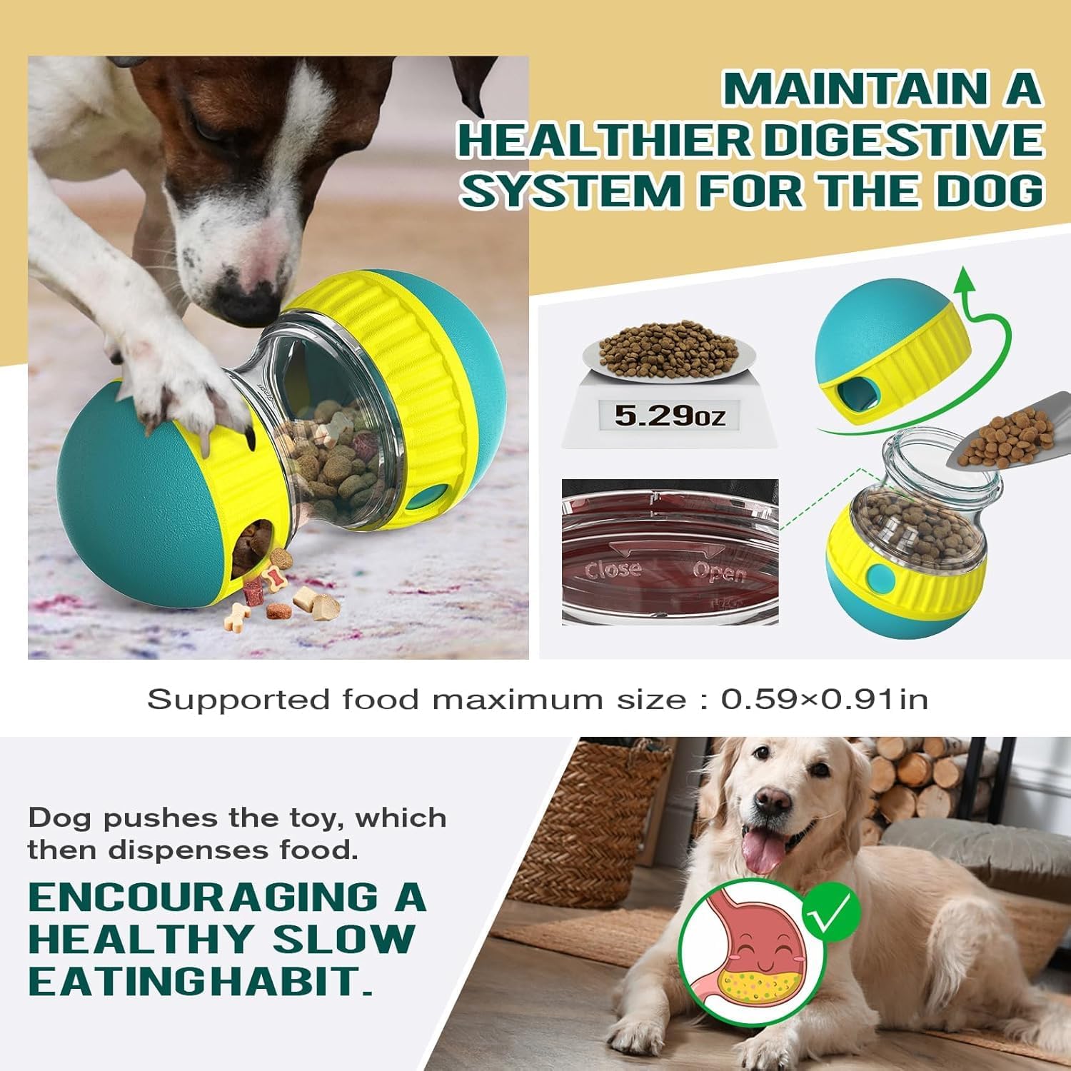 Detalle 2 de Speedy Panther Interactive Treat Dispensing Ball for Dogs