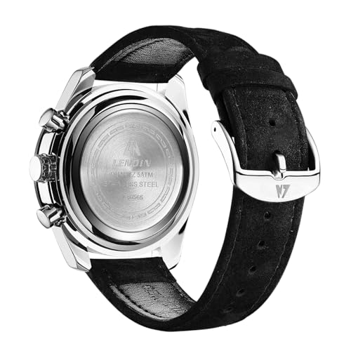 Detalle 2 de LN LENQIN Orologio Uomo Analogico al Quarzo con Cinturino in Pelle
