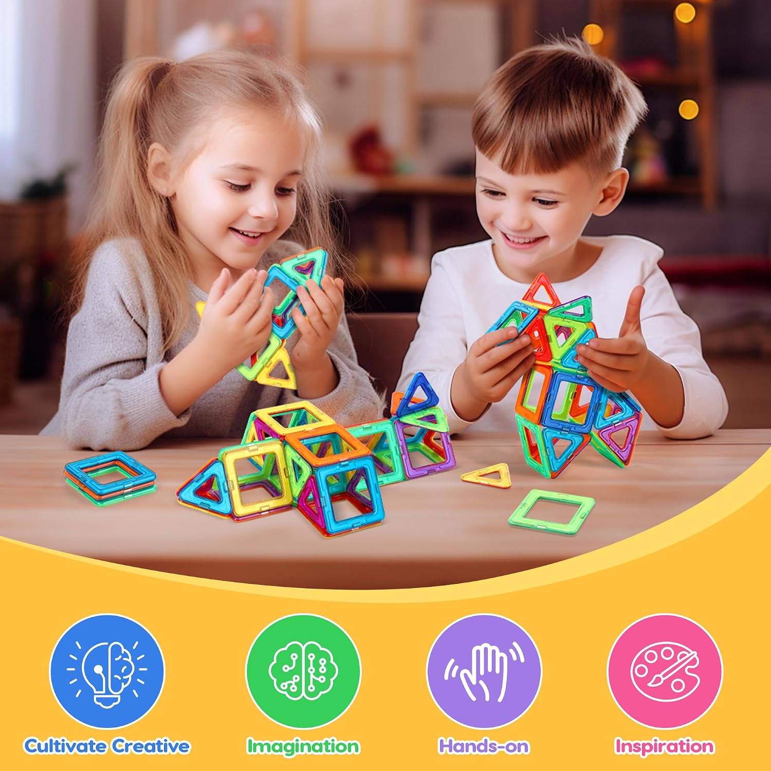 Detalle 2 de Pincush Blocchi Magnetici Educativi per Bambini — 42 pezzi STEM Montessori