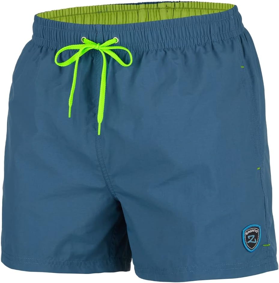 Detalle de Zagano Herren Badehose schnelltrocknend mit Tunnelzug und Mesh-Einsätzen (S–6XL)