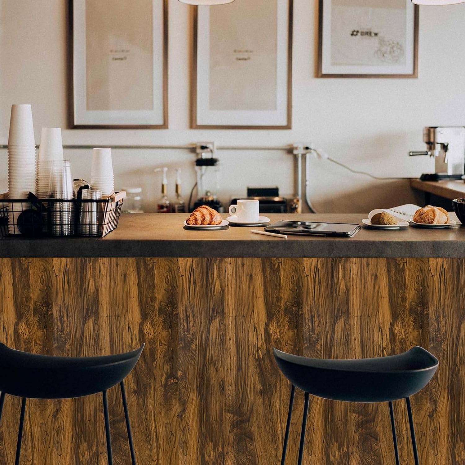 Thumbnail 4 de Abyssaly Wood Effect Sticky Back Plastic Roll – Oak Brown Peel and Stick Vinyl Wallpaper (90cm x 600cm)