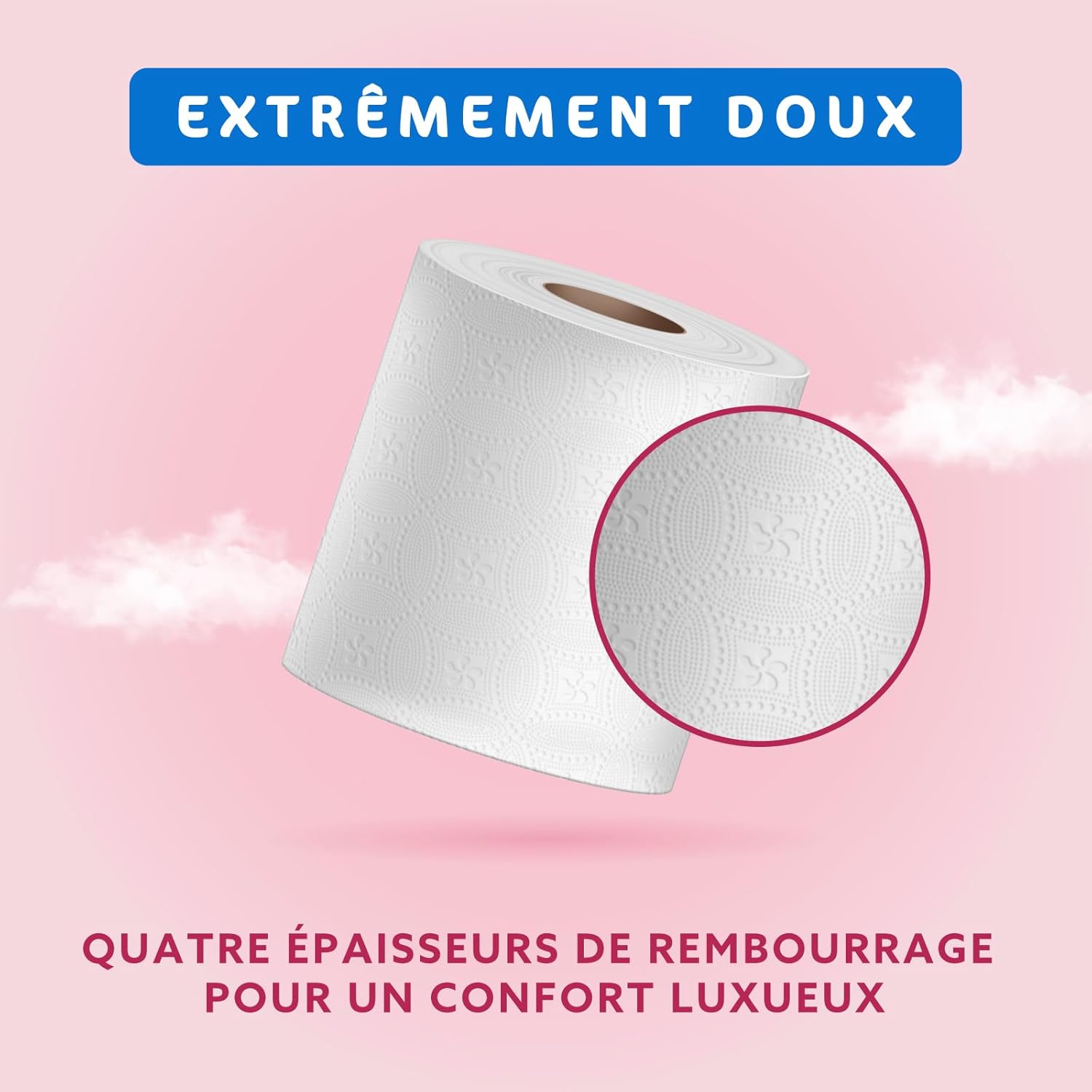 Thumbnail 3 de By Amazon Papier Toilette 4 Épaisseurs Matelassé – Douceur Suprême, 48 Rouleaux (4 Paquets de 12), 160 Feuilles par Rouleau