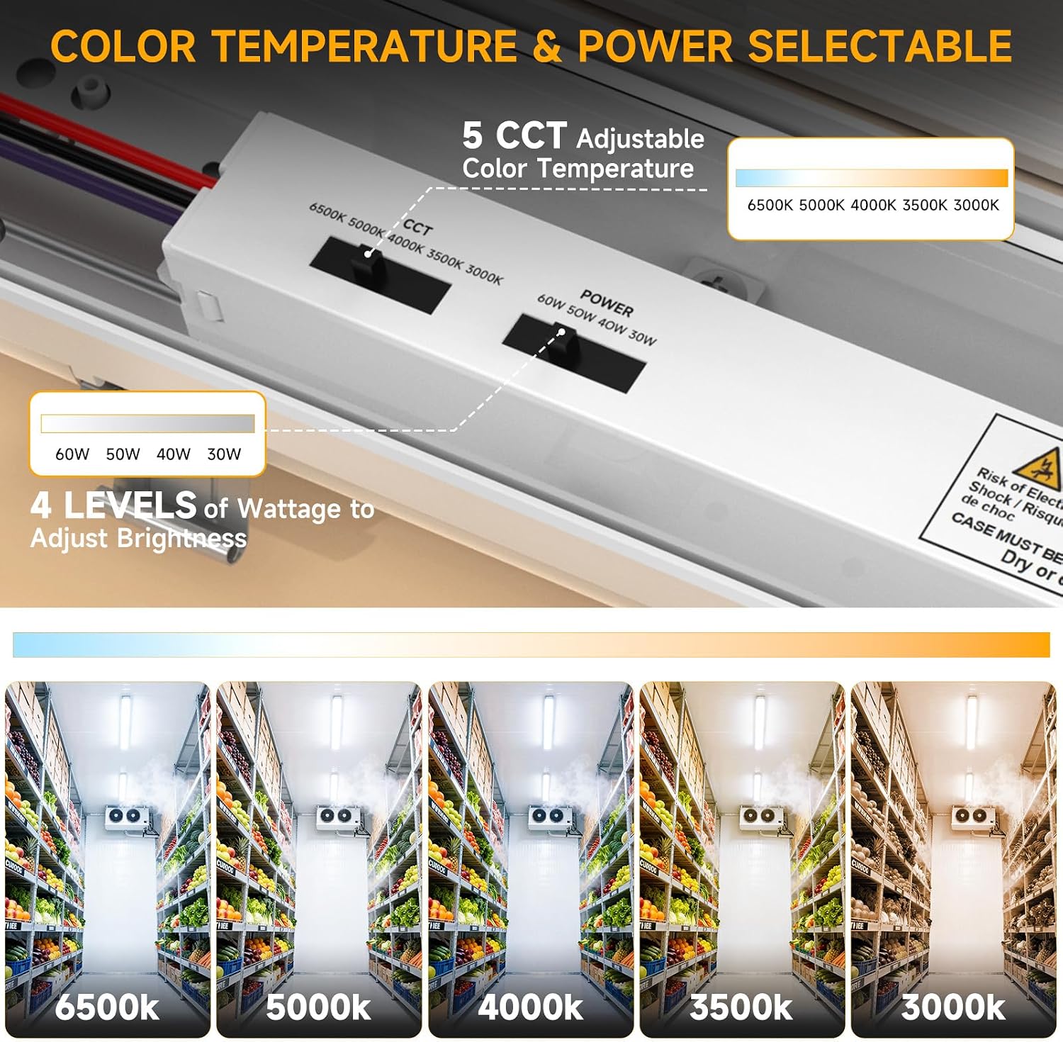 Detalle 2 de JC-LGL H251560W 1 PACK 4FT LED Vapor Tight Light, 10-in-1, 7,800 lm