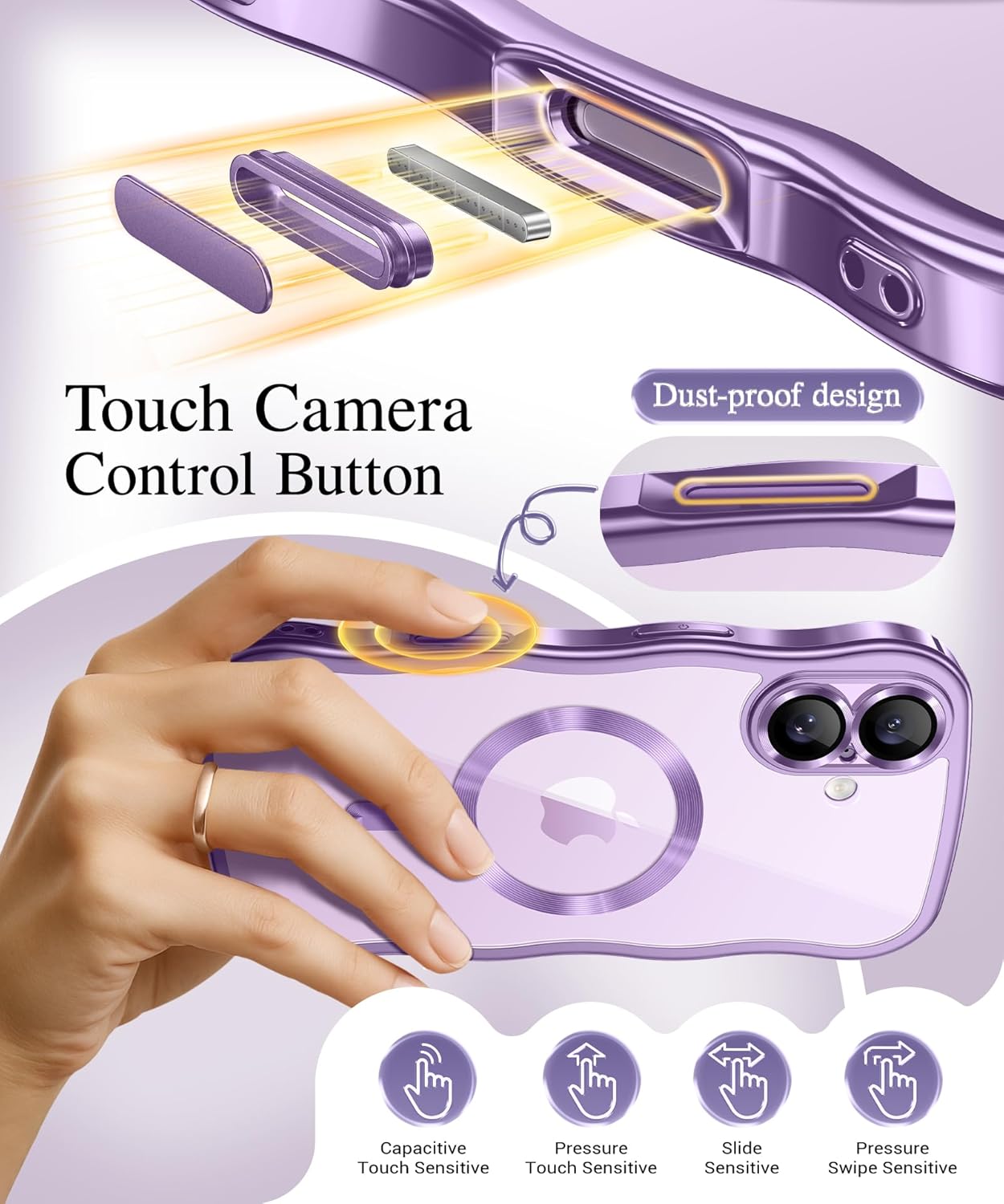 Thumbnail 2 de GVIEWIN iPhone 17 Case 6.3" Clear Lilac