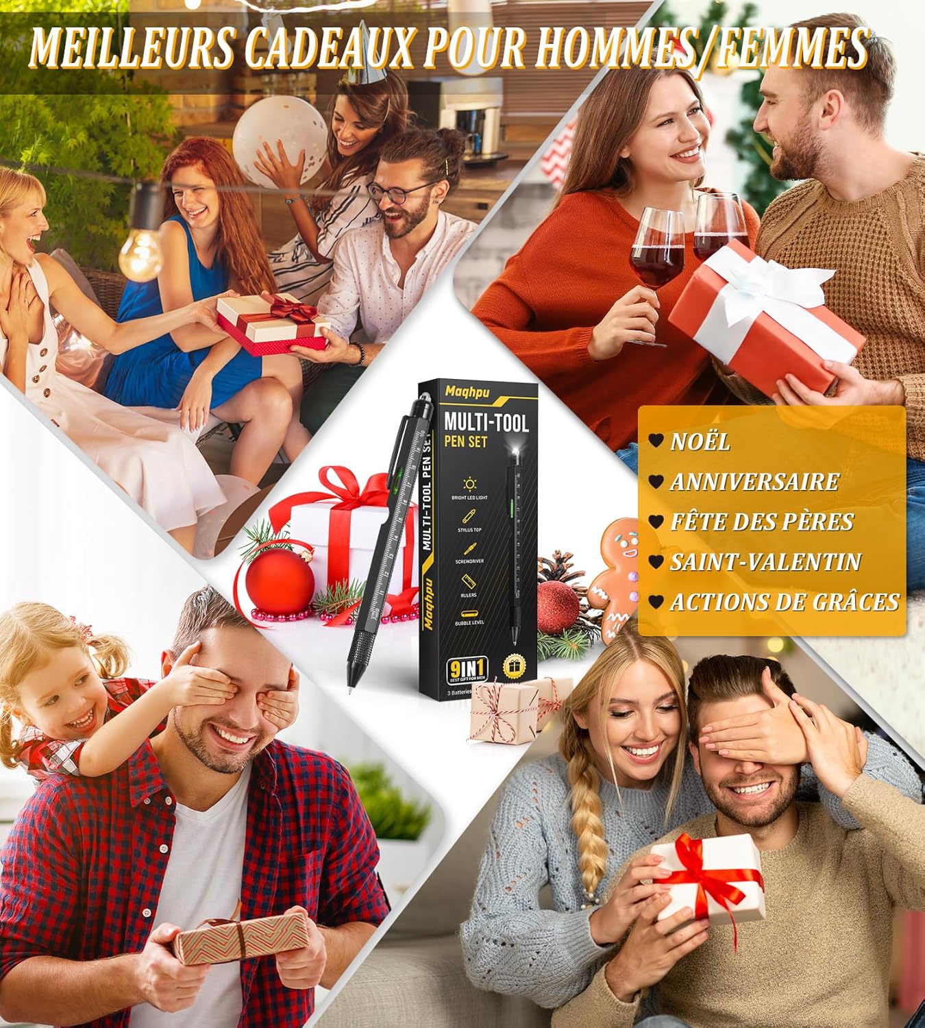 Thumbnail 1 de Maqhpu Stylo multifonction 9 en 1 🎁