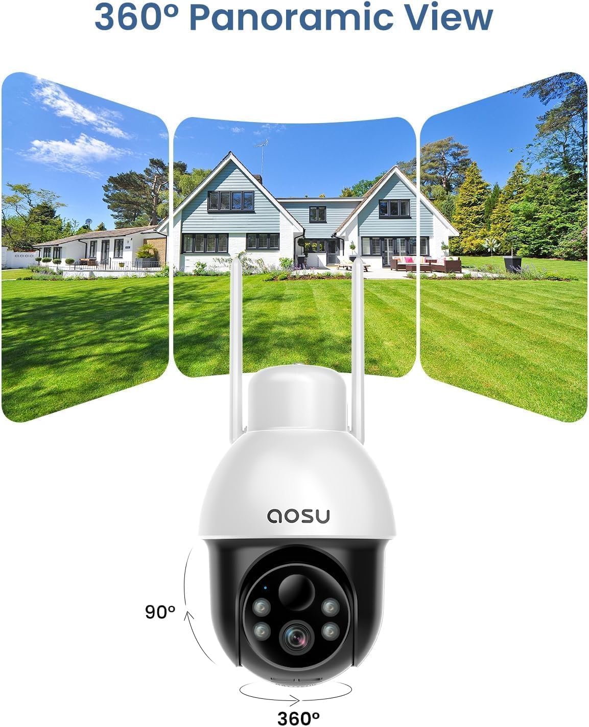 Detalle 2 de AOSU Outdoor Surveillance Camera 2K, 2-Pack