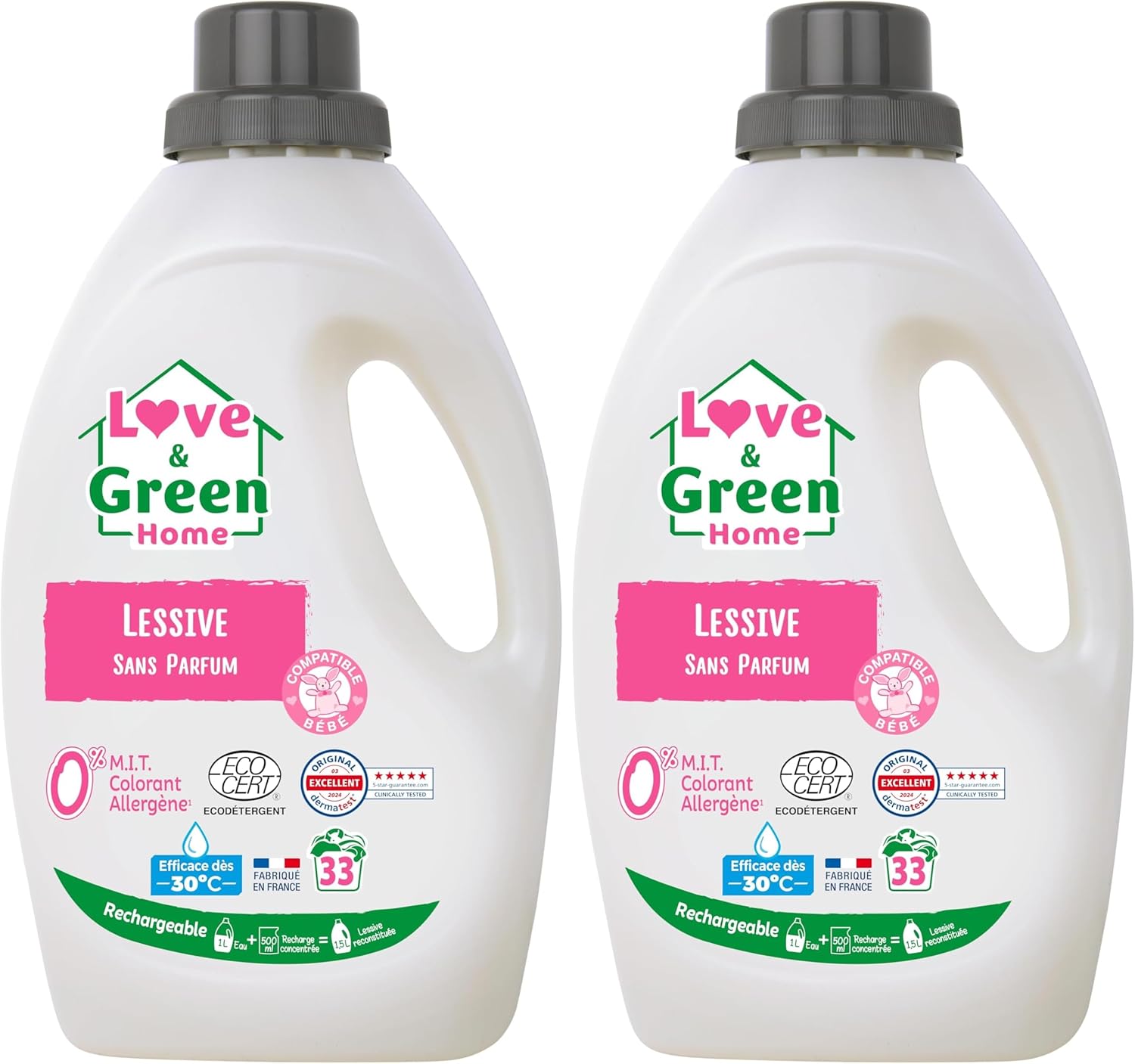 Thumbnail 6 de Love & Green Home Lessive écologique rechargeable sans parfum certifiée Dermatest 5 étoiles – 1,5 L (jusqu’à 33 lavages)