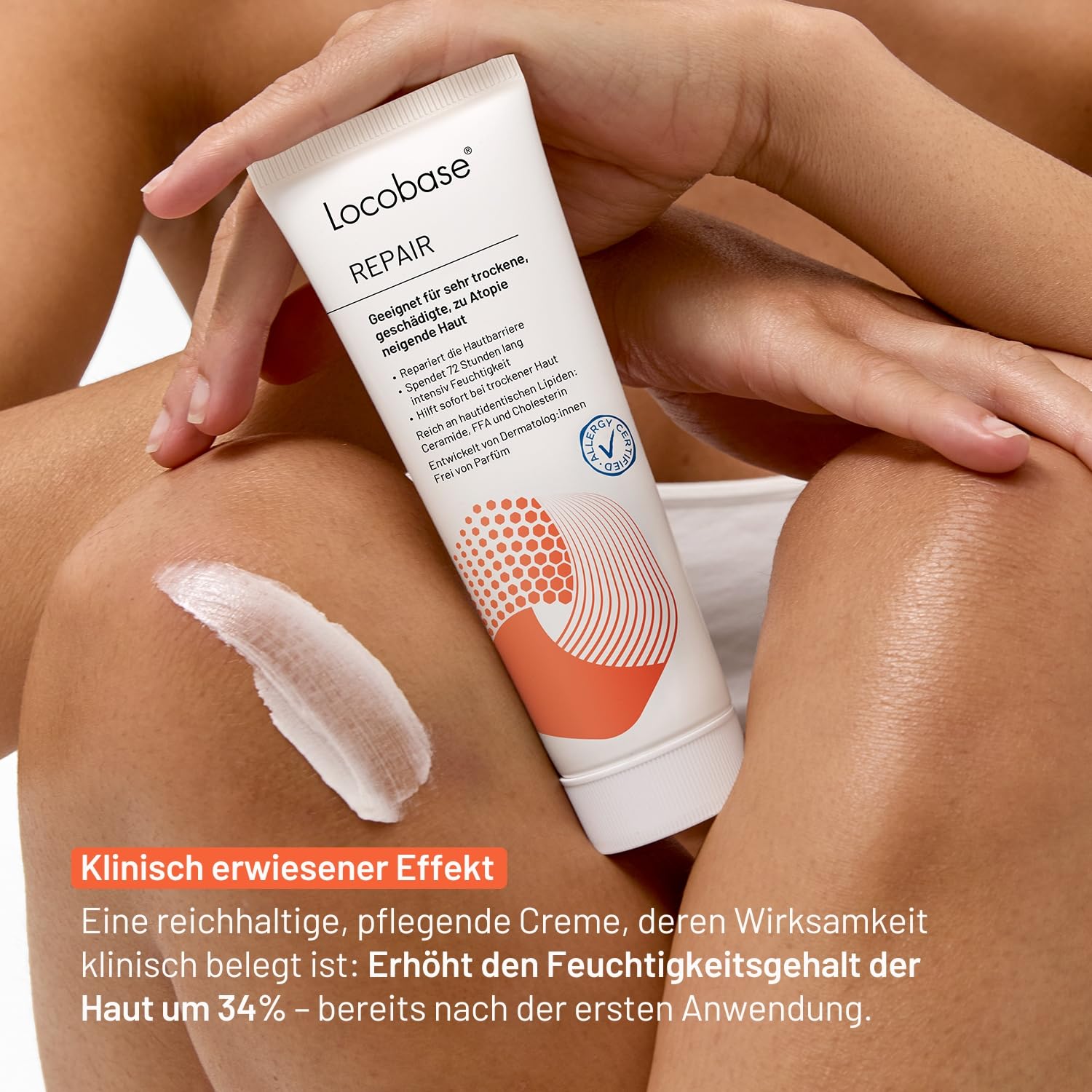 Detalle de Locobase Repair Creme – 72h Feuchtigkeitscreme für sehr trockene Haut, parfümfrei, Gesicht und Körper
