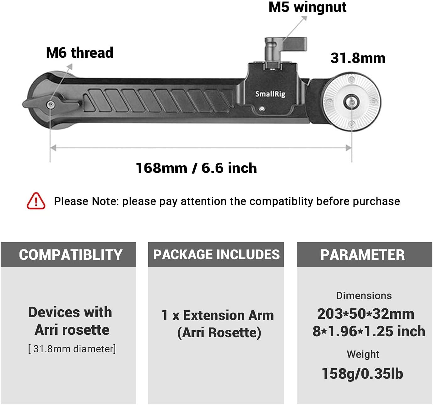 Thumbnail 6 de SmallRig Rosette Extension Arm for Sony FS5 / FS7 Grip – ARRI 1870 (1870)