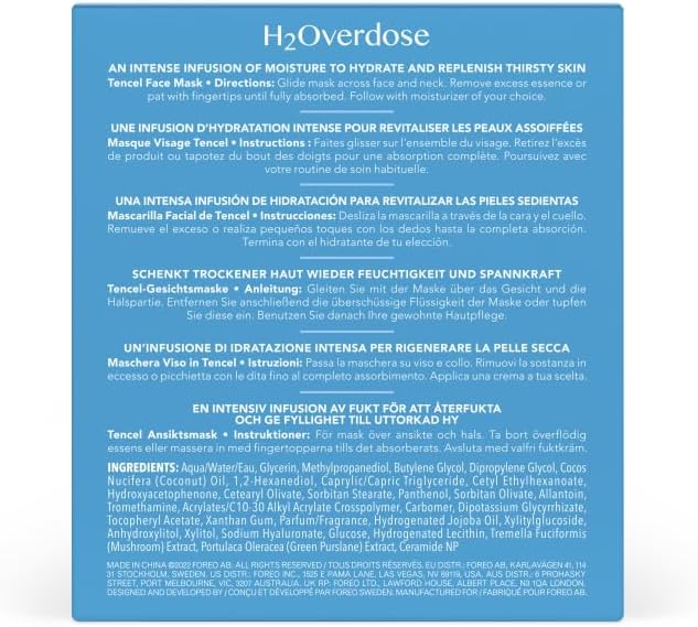 Thumbnail 5 de FOREO H2Overdose Advanced Collection 2.0 – Maschere viso idratanti UFO, kit da 6 pezzi con acido ialuronico e vitamina E