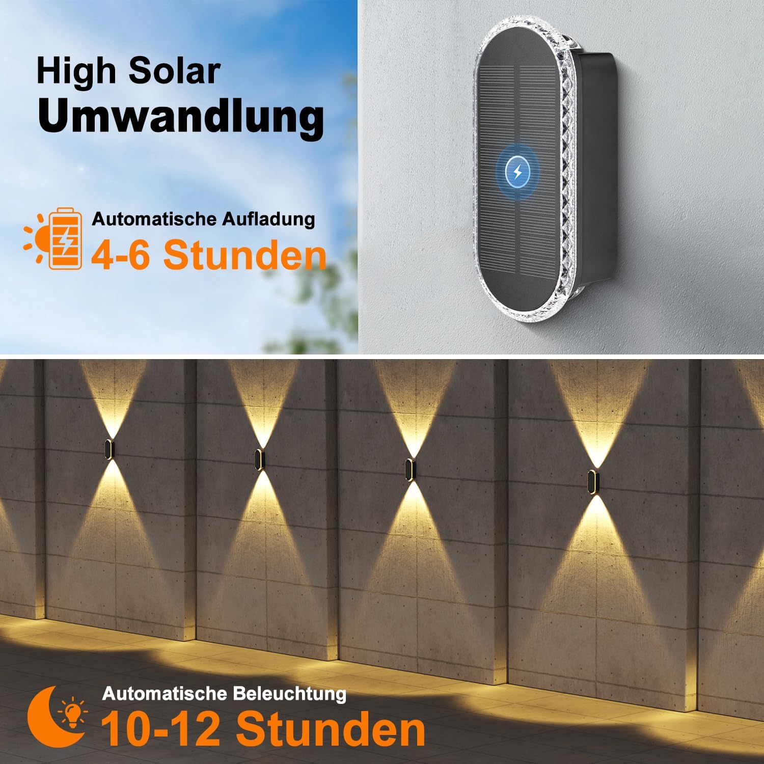 Thumbnail 3 de ELLASAY Solar-Wandleuchten Außen 2er Pack