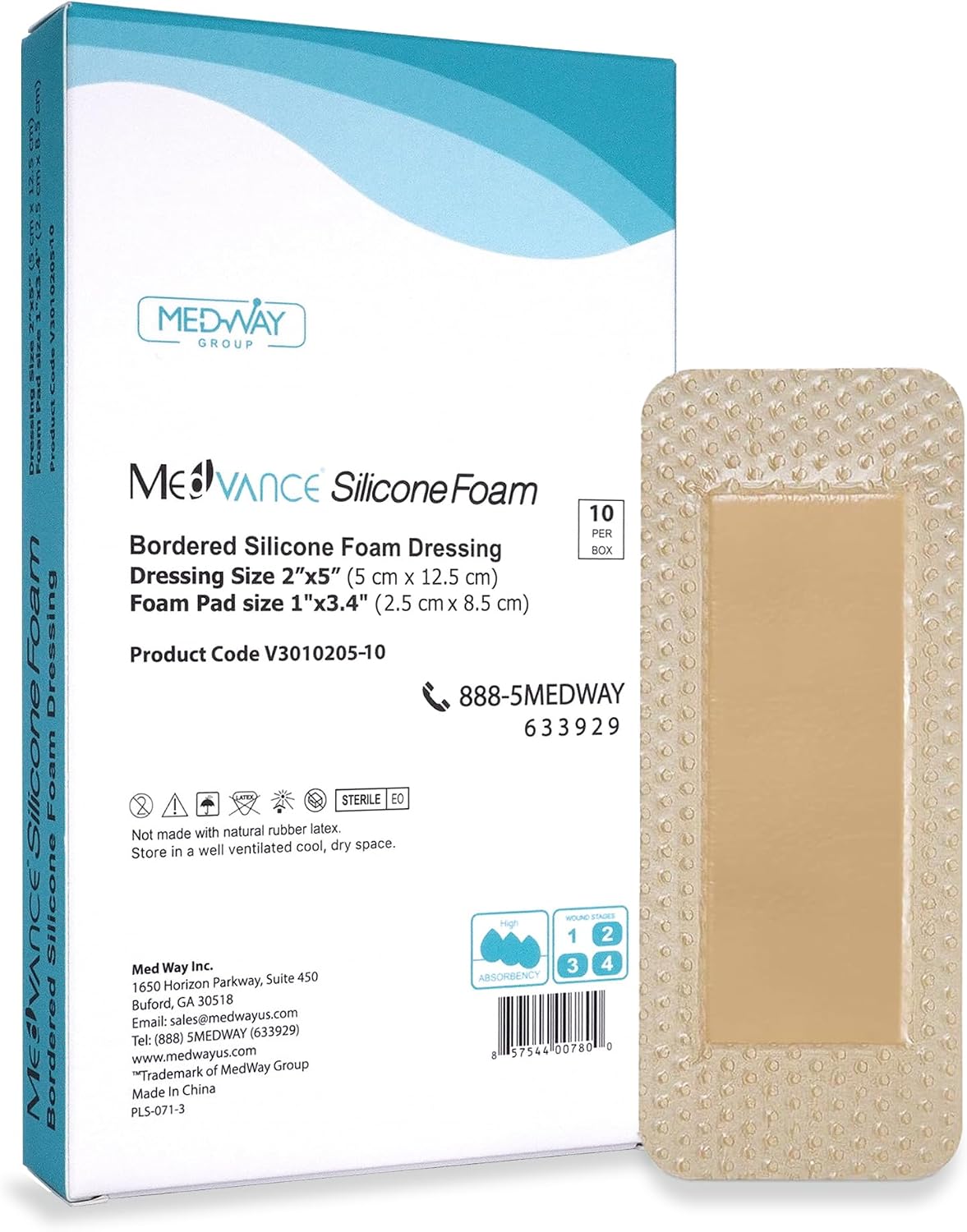 Thumbnail 6 de MedVanceTM Silicone Bordered Adhesive Foam Dressing, Size 3"x3" (1.8"x1.8" pad), Box of 5