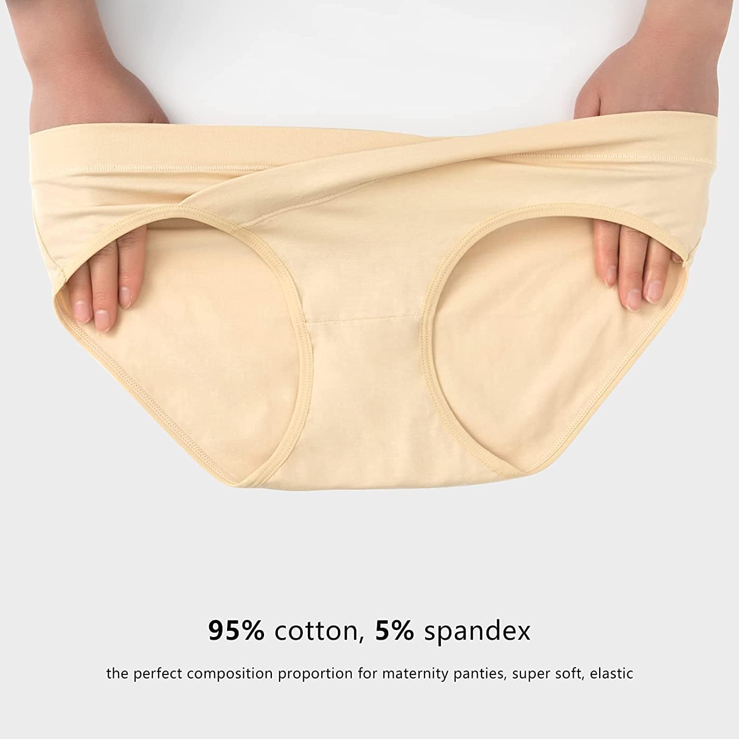 Detalle de HBselect 6er Unterhosen für Schwangere & nach der Geburt – Umstands-Slips aus Baumwolle mit Elastan