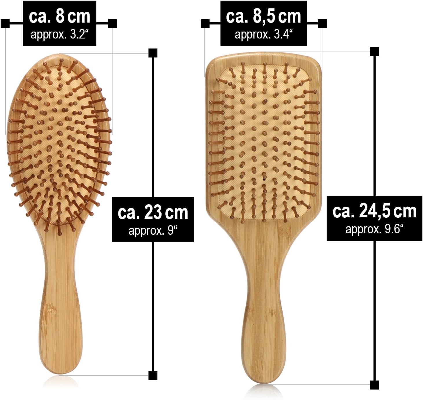 Thumbnail 1 de Wilhelm Sell Set da 2 spazzole in bambù con setole naturali – Spazzole ecologiche per capelli sani