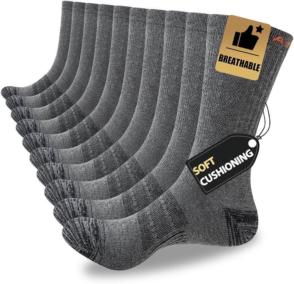 Thumbnail 5 de JOYNÉE 5/10 Pairs Men’s Lightweight Athletic Crew Cushioned Work Boot Socks