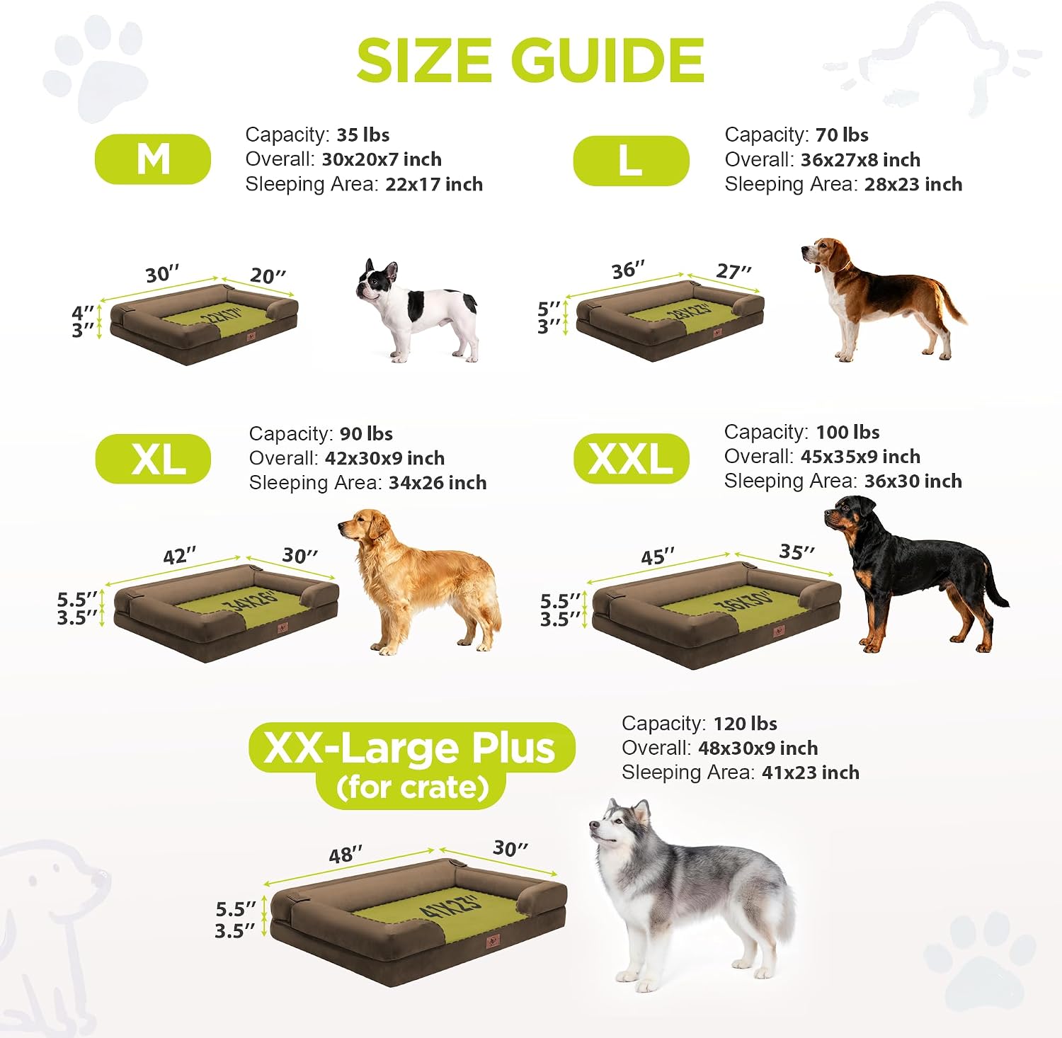Detalle de Song Puppy Dog Beds-48x30 Orthopedic Dog Bed, 48 x 30-Inch, Dark Brown