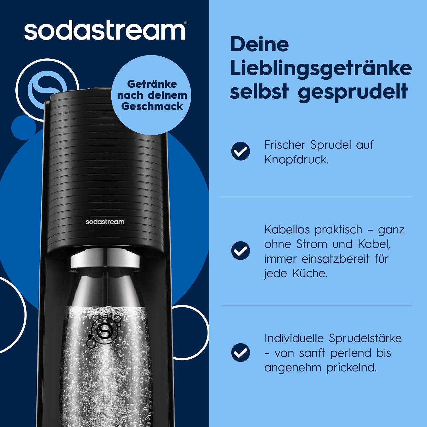 Detalle 1 de SodaStream TERRA Promopack Wassersprudler 44 cm 🥤