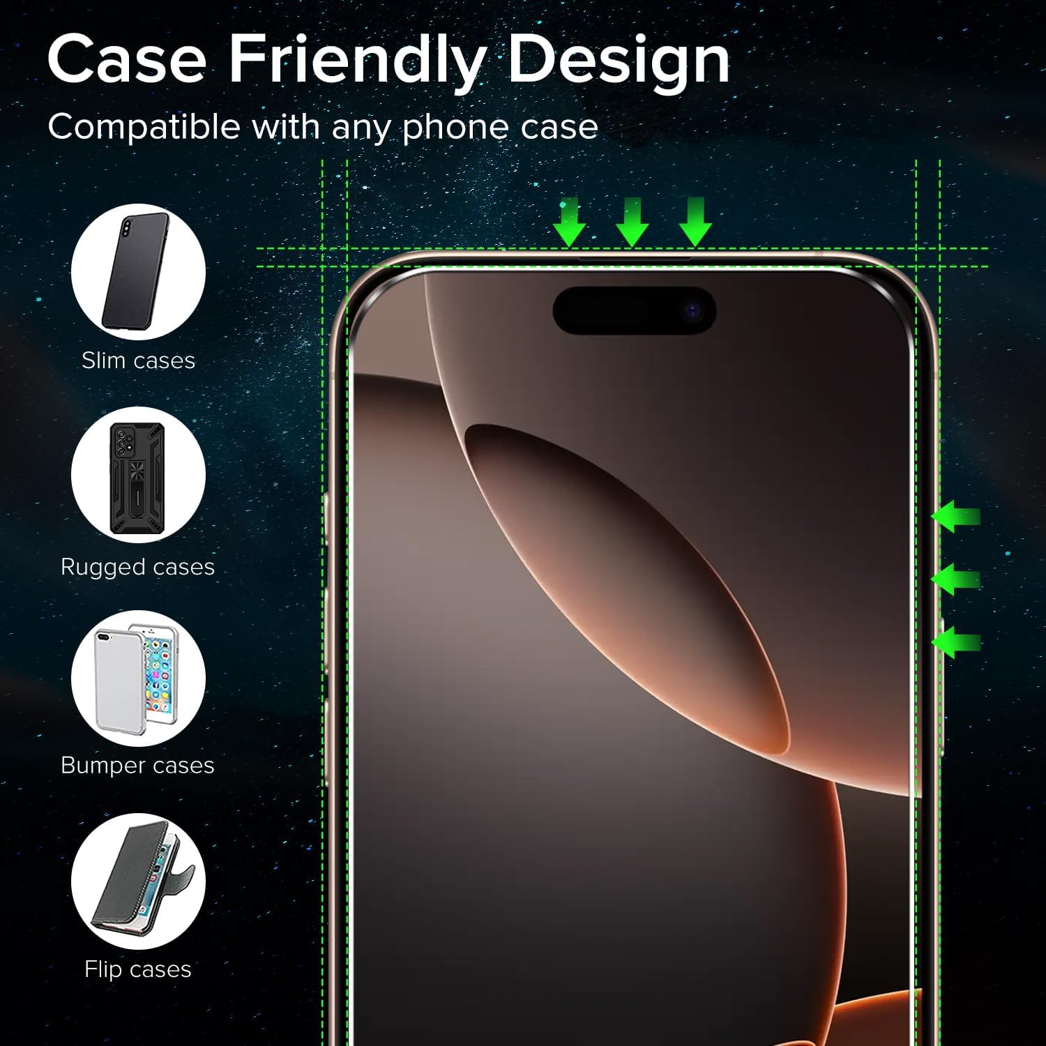 Thumbnail 3 de ivoler Alignment Aid Screen Protector for iPhone 16 Pro Max – 3 Tempered Glass Films + 3 Camera Lens Protectors with Alignment Aid