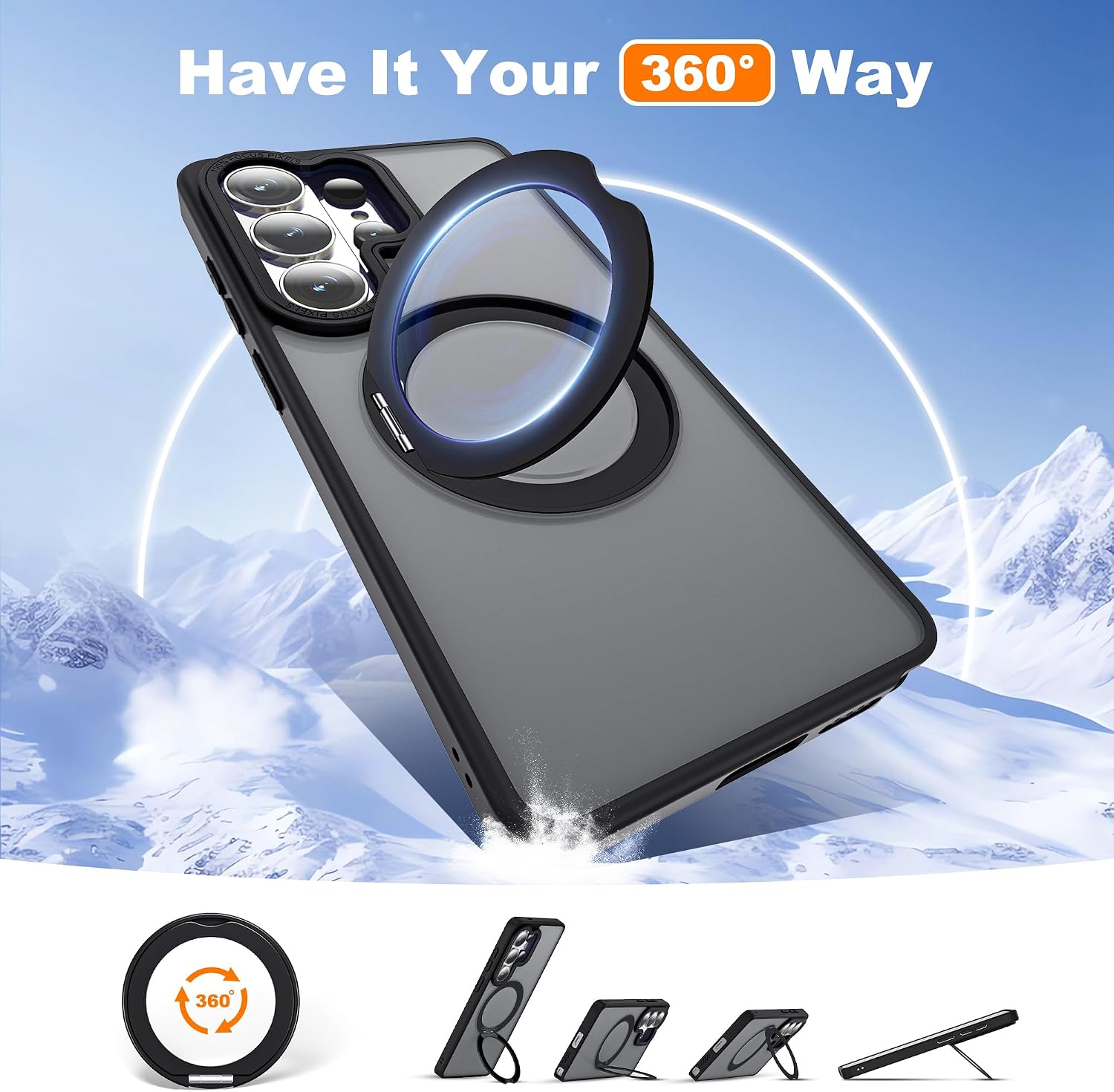 Thumbnail 1 de Zalinbo Case for Samsung Galaxy S26 Ultra 6.9" with 360° Rotatable Magnetic Ring Stand