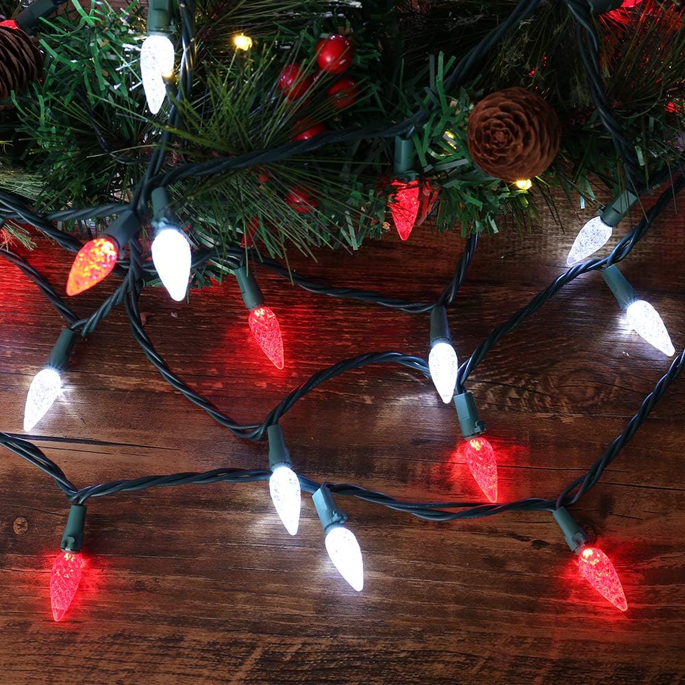 Detalle 2 de Brizled TSD-100M-2/S-FT3 C5 Christmas String Lights, 100 LEDs, Red & White