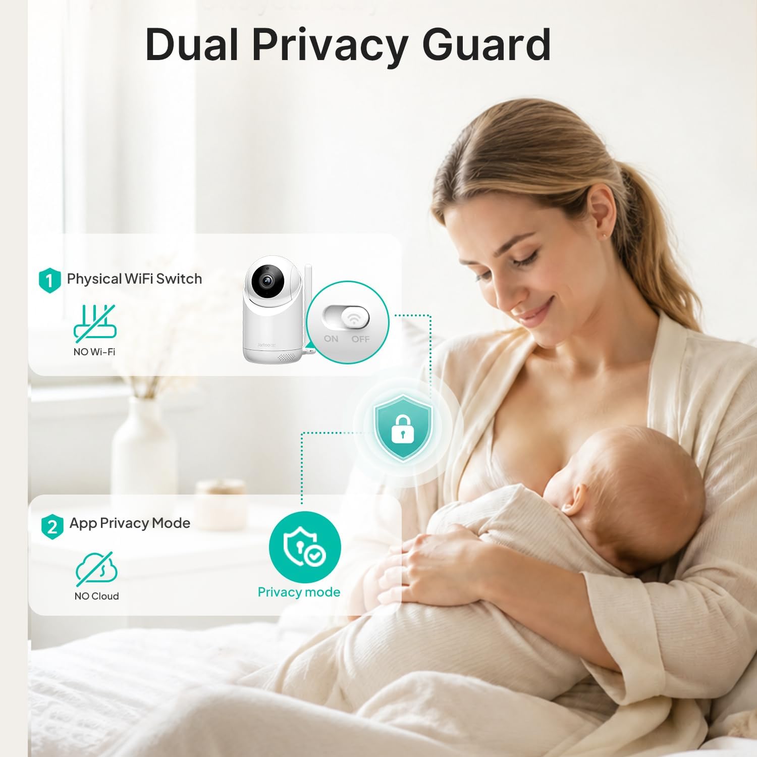 Detalle de Jartoo JBM550 Smart Baby Monitor with 2K Camera and 5.5-Inch Screen