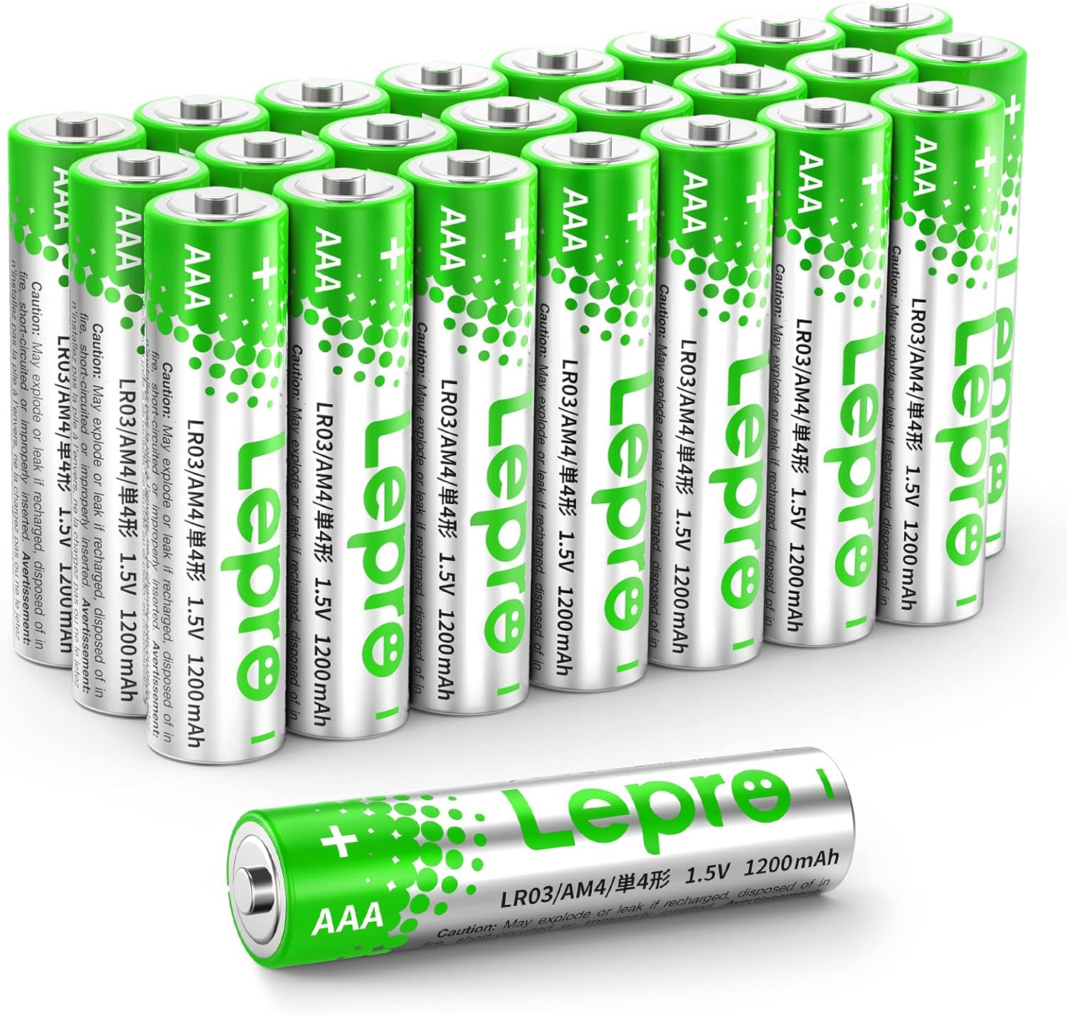 Detalle de Lepro AAA Alkaline Batteries 24 Pack (1200mAh) with Anti-Leakage Technology