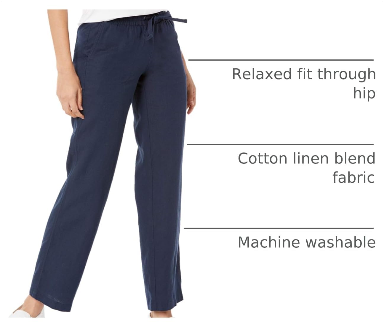 Thumbnail 3 de Amazon Essentials Women's Pull On Linen Blend Drawstring Relaxed Fit Wide Leg Pant