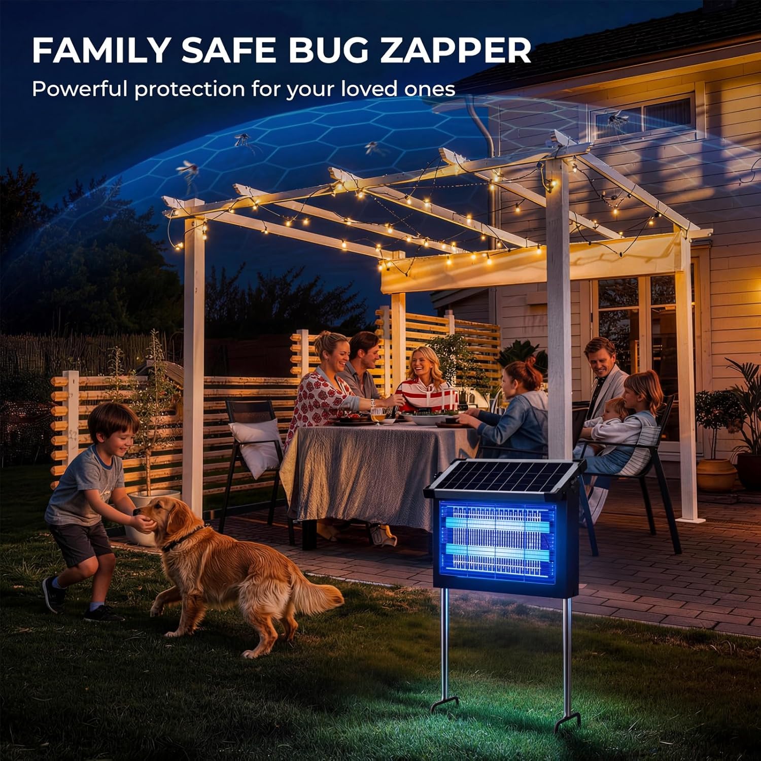Thumbnail 6 de Solar Bug Zapper Outdoor with 4500V Electric Grid and 10W Solar Panel