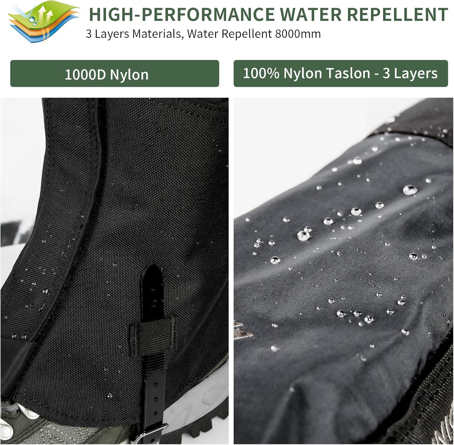 Detalle 2 de Unigear 1000D waterproof gaiters for hiking