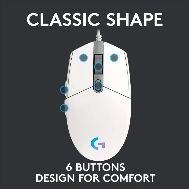 Thumbnail 1 de Logitech G102 Lightsync Ratón gaming 8.000 DPI blanco