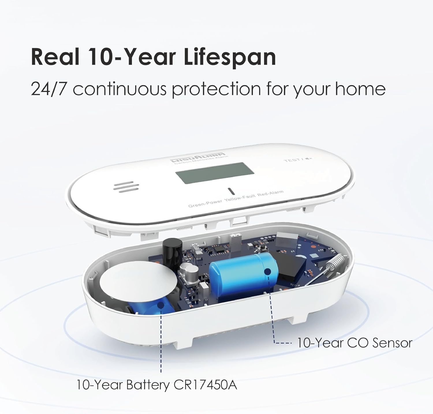 Thumbnail 4 de Carbon Monoxide Detector 10‑year sealed battery 📟