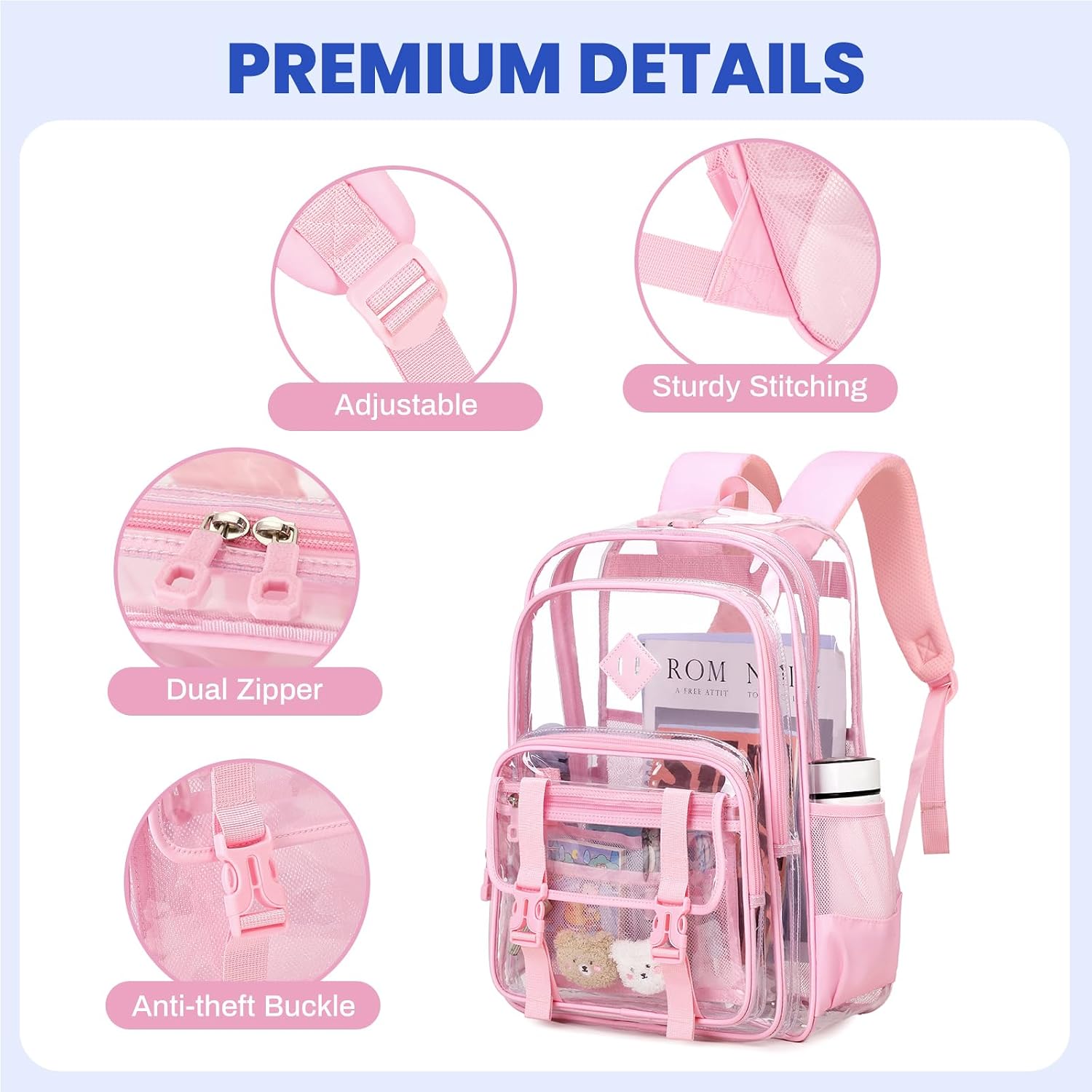 Thumbnail 5 de QIXIHU Large Clear Stadium Backpack 1