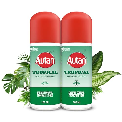 Detalle de Autan Tropical Spray Secco Bipacco – Repellente zanzare (2 x 100 ml)