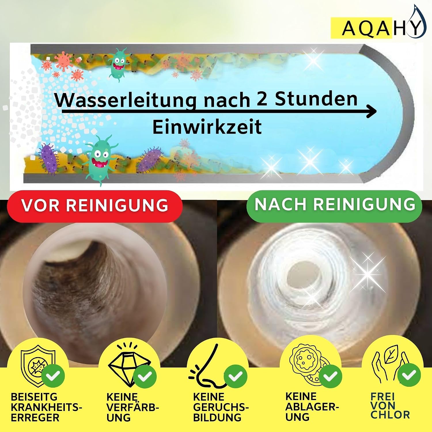 Thumbnail 3 de AQAHY Wassertank Reiniger Wohnmobil Oxi Clean (500 g) 2in1 – Frischwassertank-Reiniger & Entkalker mit Aktivsauerstoff