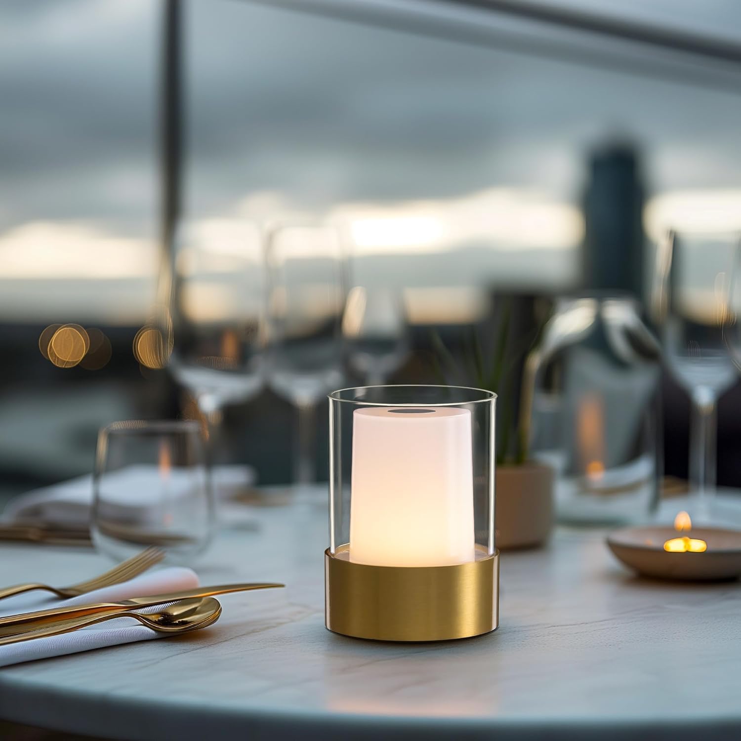 Thumbnail 6 de PUSU CA007 4-Inch Rechargeable Table Lamps, Set of 2, Bronze LED